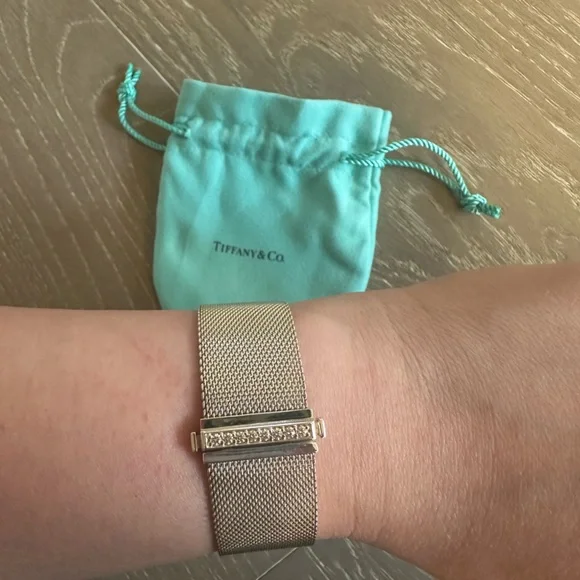 Tiffany & Co. Silver Mesh Bracelet with Diamond Accent Somerset - Picture 1 of 3